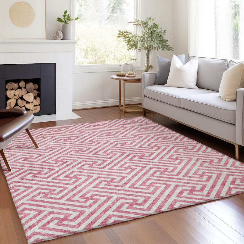 Machine Washable Indoor/ Outdoor Chantille Geo Modern Rug
