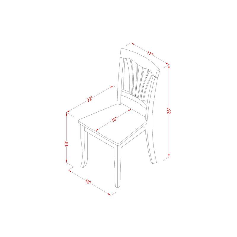 HomeStock 5-Pc Round Linen White Finish Solid Wood Top Dining table with 4 Chairs with Slat Back