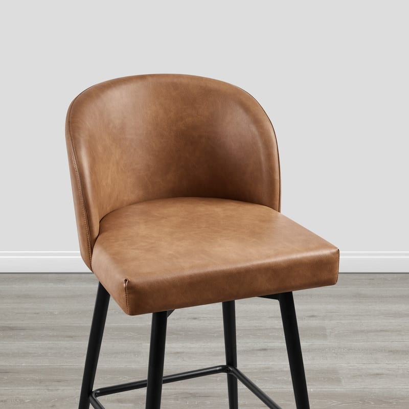 Charlotte Counter Height Swivel Barstool with Metal Legs Set