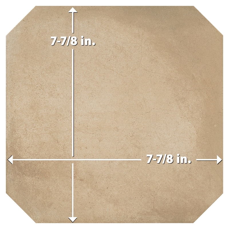 Merola Tile Laverton Octagon Beige 7-7/8" x 7-7/8" Porcelain Floor and Wall Tile