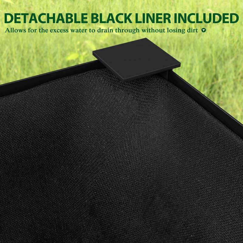 VEIKOUS 7.5 Cu.ft Galvanized Steel Raised Garden Bed, Large Outdoor Planter Box with Drainage Holes