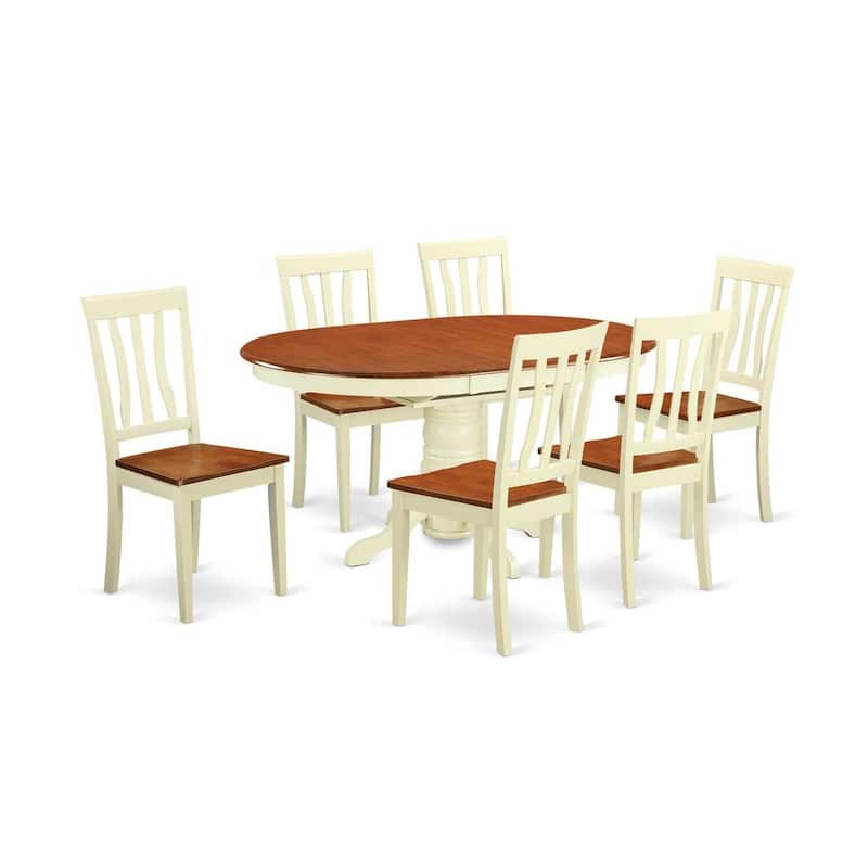 Mid-Century Dining Table Set 7 Piece - Modern Kitchen Table & Chairs