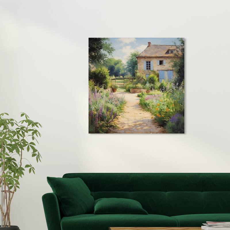 Wynwood Studio Canvas Nature and Landscape Country House Entrance Green and Traditional Wall Art Canvas Print - 30 x 30