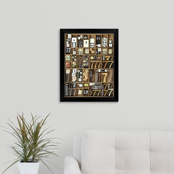 "Letterpress Sevens" Black Framed Print