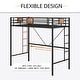 preview thumbnail 3 of 5, Metal Twin Loft Bed Frame with Stairs & Full-Length Guardrail, Space-Saving Design, No Box Spring Needed, Noise-Free, Black