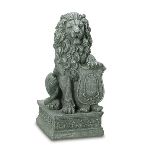 25" Gray Contemporary Lion Castle Guardian Statue
