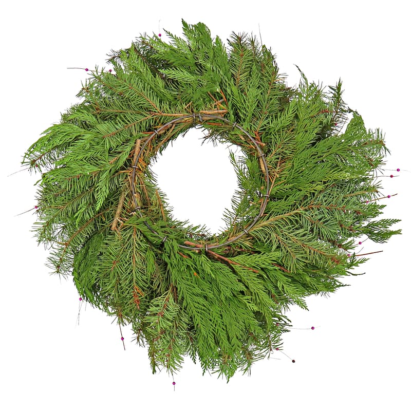 National Tree Company 22 in. Fresh Evergreens Wreath - 22 in