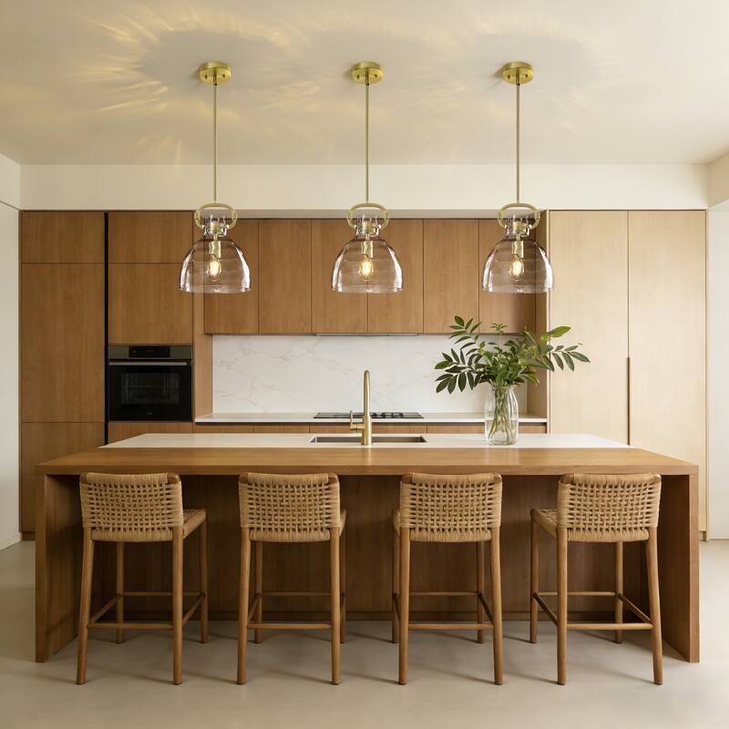 Skystar 1 - Light Single Pendant With Clear Hammered Glass Shade