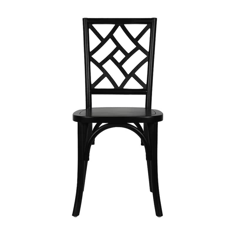 2PK Commercial Solid Wood Stackable Dining Chair with Intricate Back - 19.75"D x 17.25"W x 35.5"H