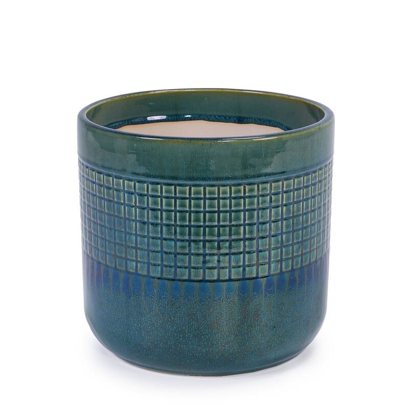 Anmytek Handmade Green Glazed Ceramic Planter Set of 3