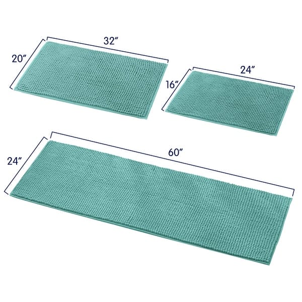 dimension image slide 5 of 14, Subrtex Chenille Soft Rugs Super Water Absorbing Shower Mats
