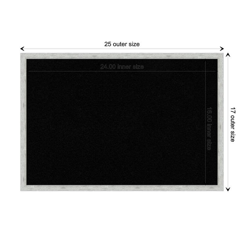 Imprint Wood Framed Black Corkboard Bulletin Board - Imprint Silver - Board Size 24x16