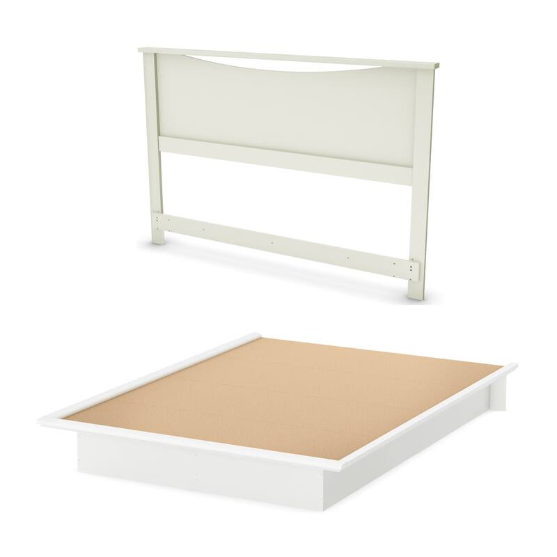 South Shore Step One Queen Platform Bed and Headboard (54/60'')