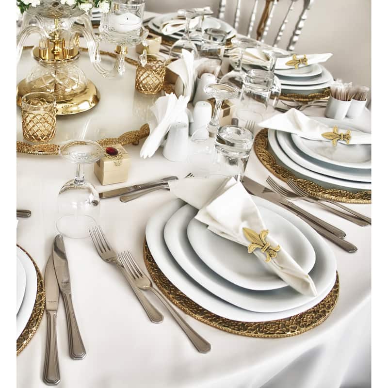 KitchaBon Fleur De Lis Gold Napkin Rings for Table Decor - Set of 6 - 2.15 x 1.3 x 1.65 inches