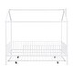 preview thumbnail 11 of 11, House-Shaped Metal Full Size House Bed with Fence and Twin Trundle