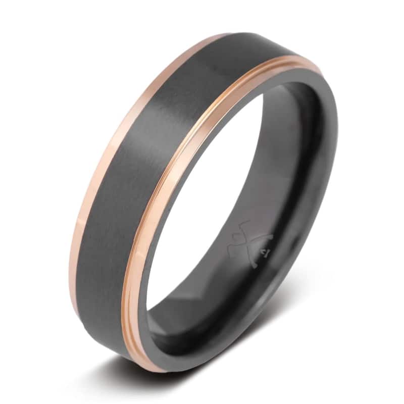 Manly Bands THE FITZGERALD Black Zirconium 6mm Satin Band