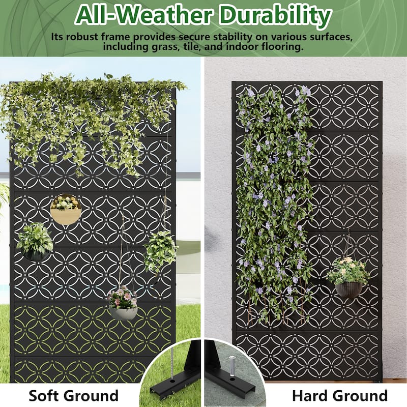 Palace Metal Privacy Screen Panel Free Standing