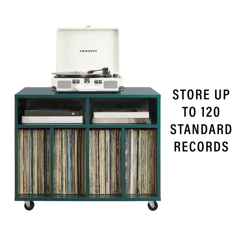 Crosley Carlo Rolling Record Storage Console