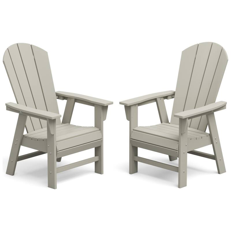 Polytrends Laguna Casual Upright Adirondack Chair (Set of 2) - Sand