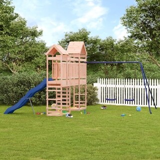 vidaXL Swing Set Outdoor Backyard Wooden Playground Equipment for Kids Age 3-8