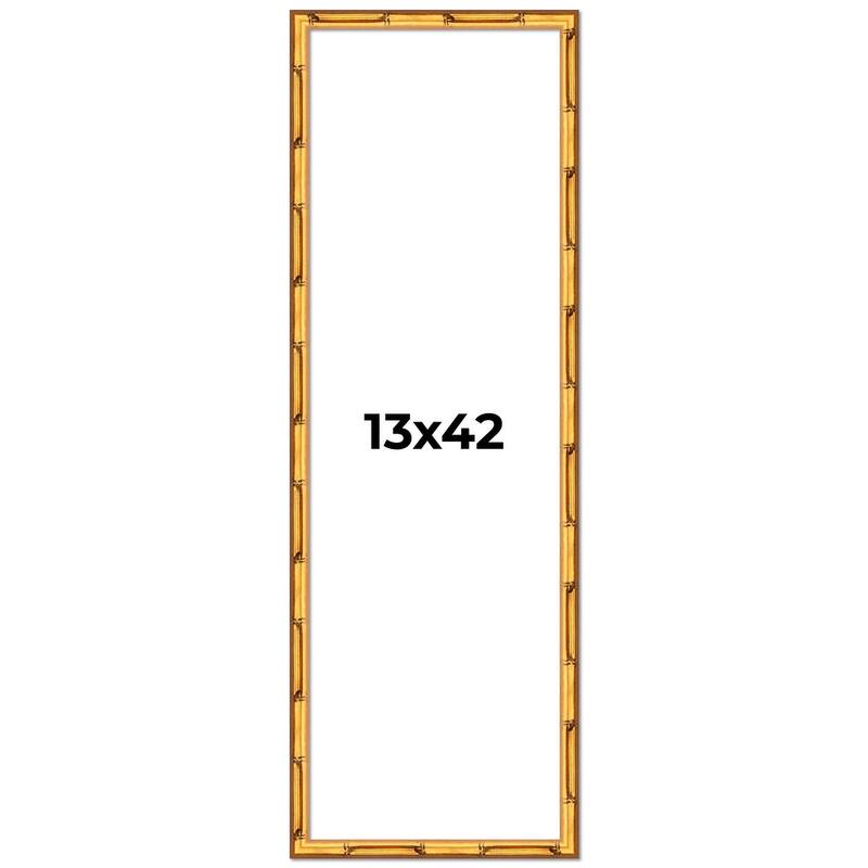 13x42 Frame Gold Bamboo Picture Frame Modern Photo Frame Includes UV Acrylic Shatter Guard Front Acid Free Foam Backing Board