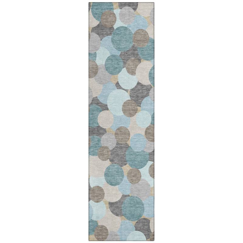 Machine Washable Indoor/ Outdoor Mucho Bubbles Chantille Rug