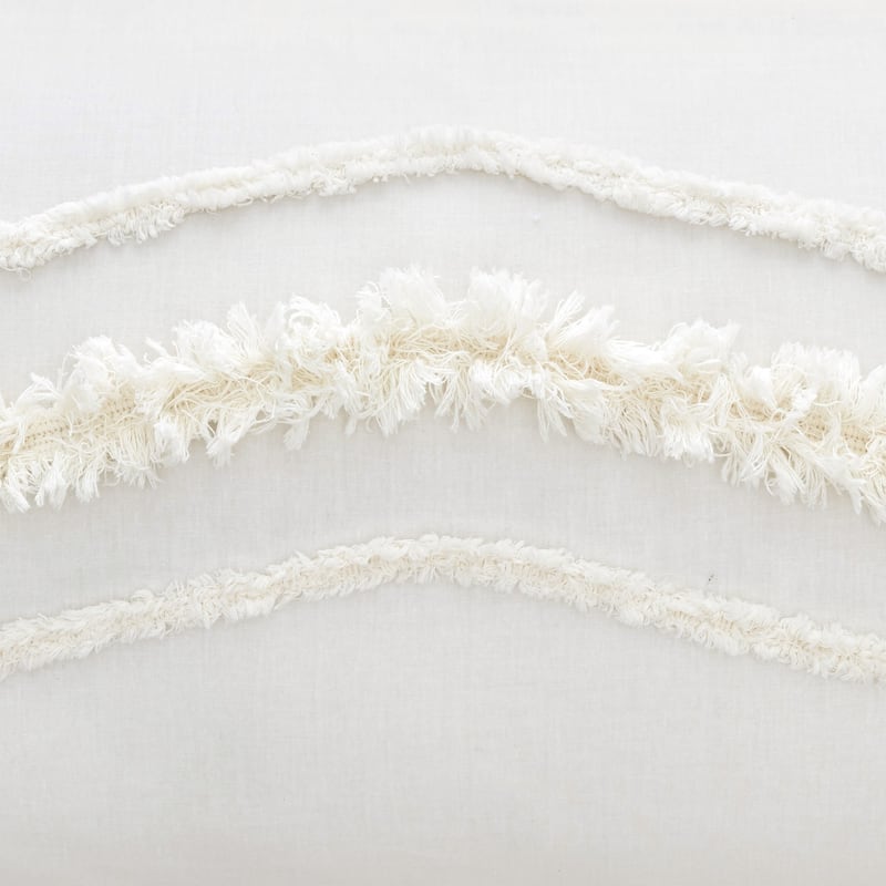 Sweet Jojo Designs Ivory Cotton Bohemian Boho Neutral 3p Full/Queen Comforter Set Off White Modern Farmhouse Minimalist Fringe