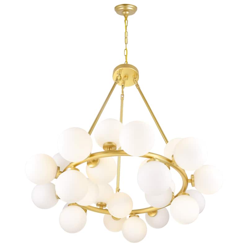 Arya 25 Light Chandelier With Satin Gold Finish - Satin Gold