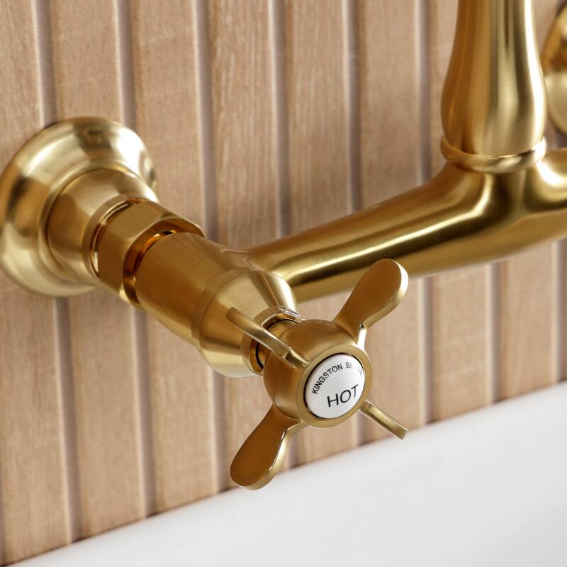 Kingston Brass Essex Two-Handle 2-Hole Wall Mount Bathroom Faucet