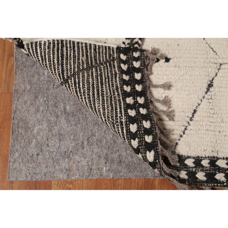 All-Over Moroccan Oriental Area Rug Handmade Wool Carpet - 8'9"x 12'10"