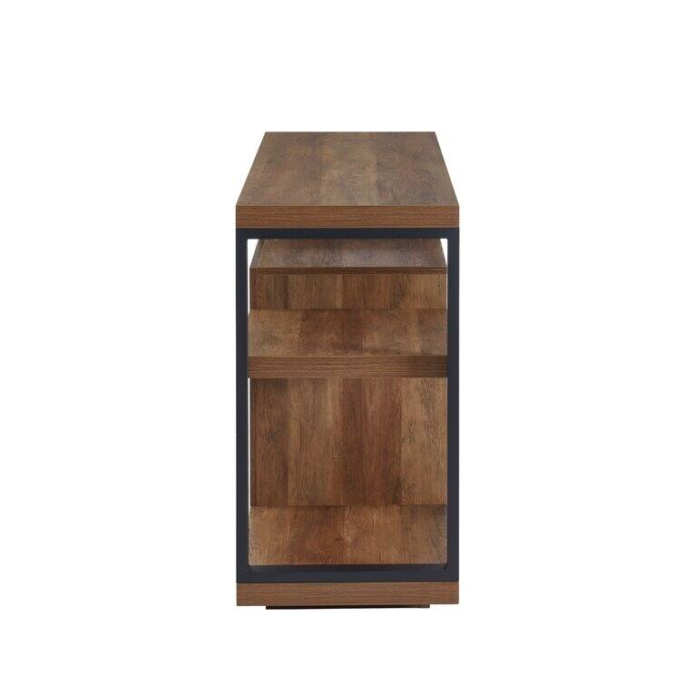 Wood TV Stand Classic Entertainment Center Media Console up to 55" with Electric Fireplace