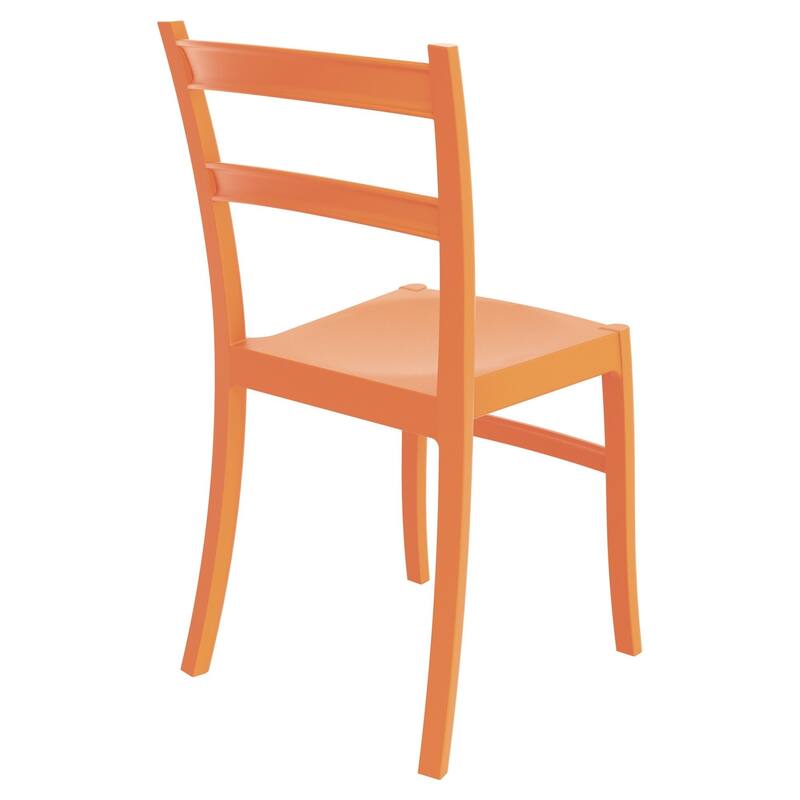 33.5" Orange Solid Patio Dining Armless Chair