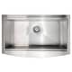 preview thumbnail 6 of 11, ZLINE 33 in. Moritz Farmhouse Apron Single Bowl Satin Steel Kitchen Sink with Bottom Grid