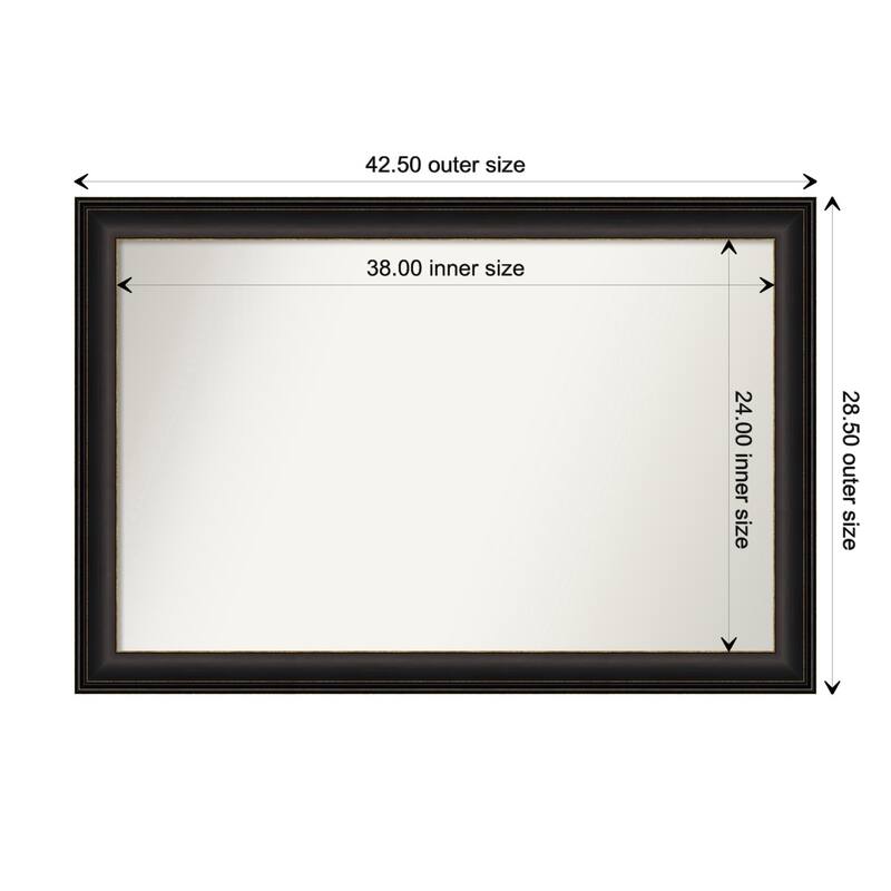 Trio Oil Rubbed Bronze Framed Non-Beveled Custom Wall Mirror, Bathroom Vanity Mirror - Outer Size: 42.5 x 28.5