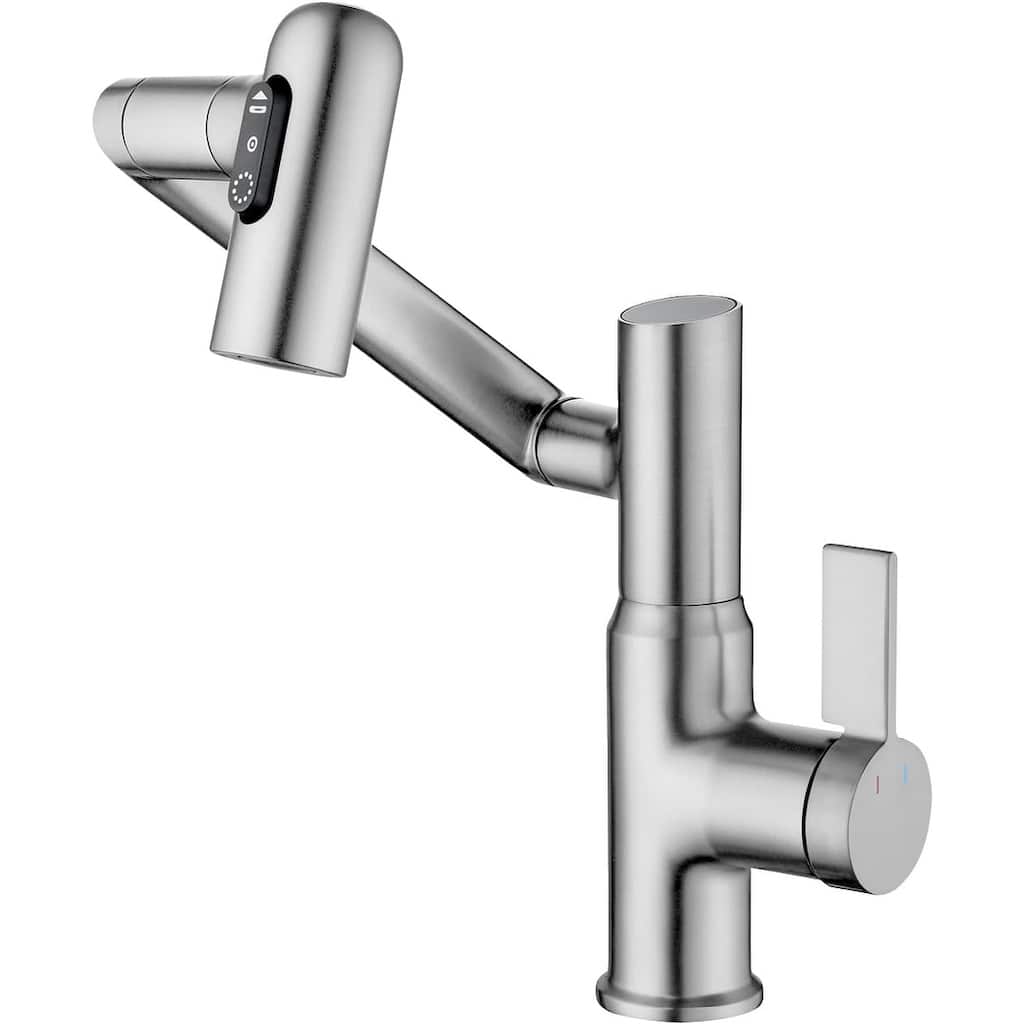 Lefton Rotatable Bathroom Faucet with Temperature Display in Fahrenheit (Batteries-Free), BF2204