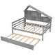 preview thumbnail 14 of 14, Full Size Platform Bed with Trundle and Shelves