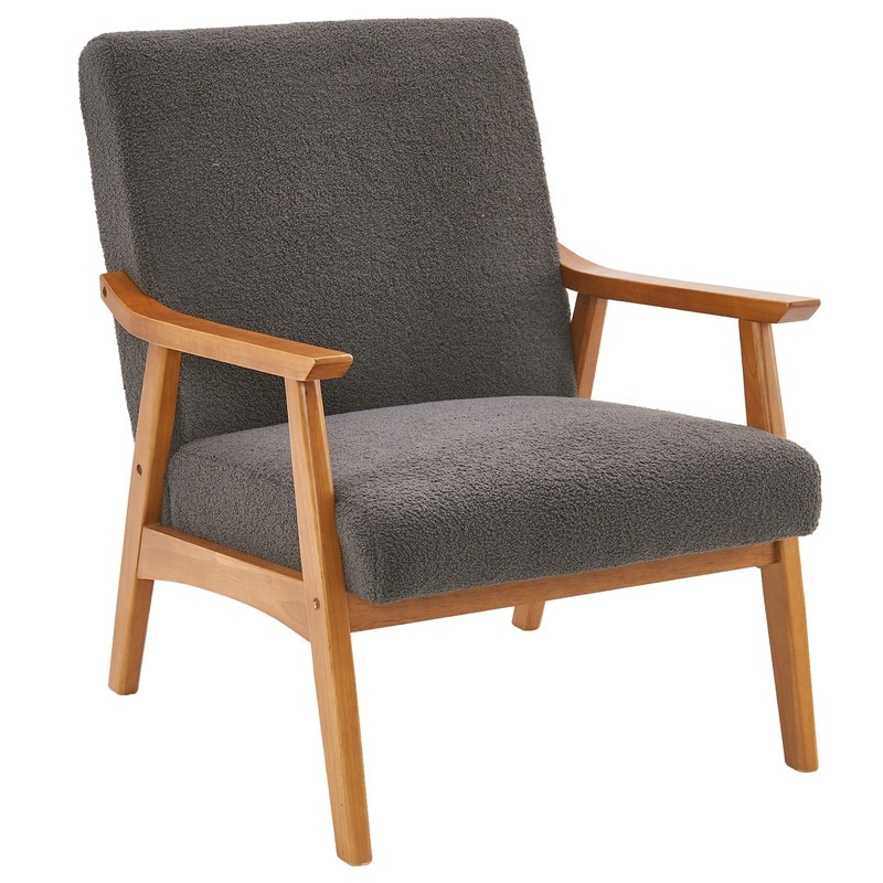 Home Comfort Mid Century Modern Wood Frame Accent Chair On