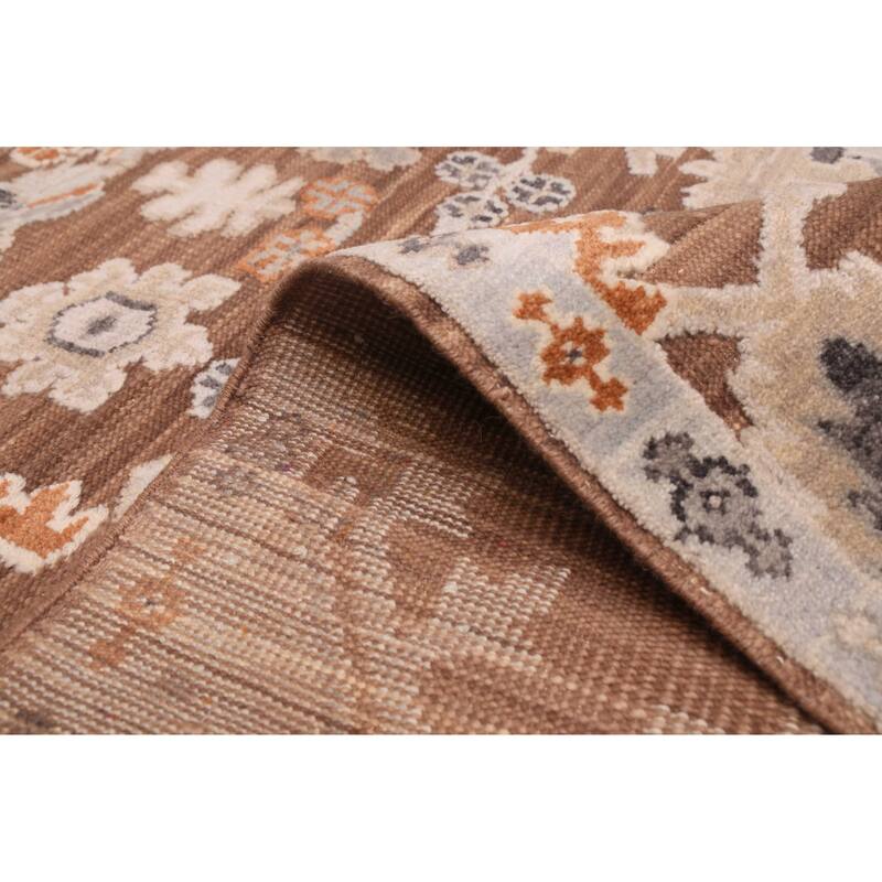 ECARPETGALLERY Hand-knotted Finest Oushak Brown Wool Rug - 8'0 x 10'1