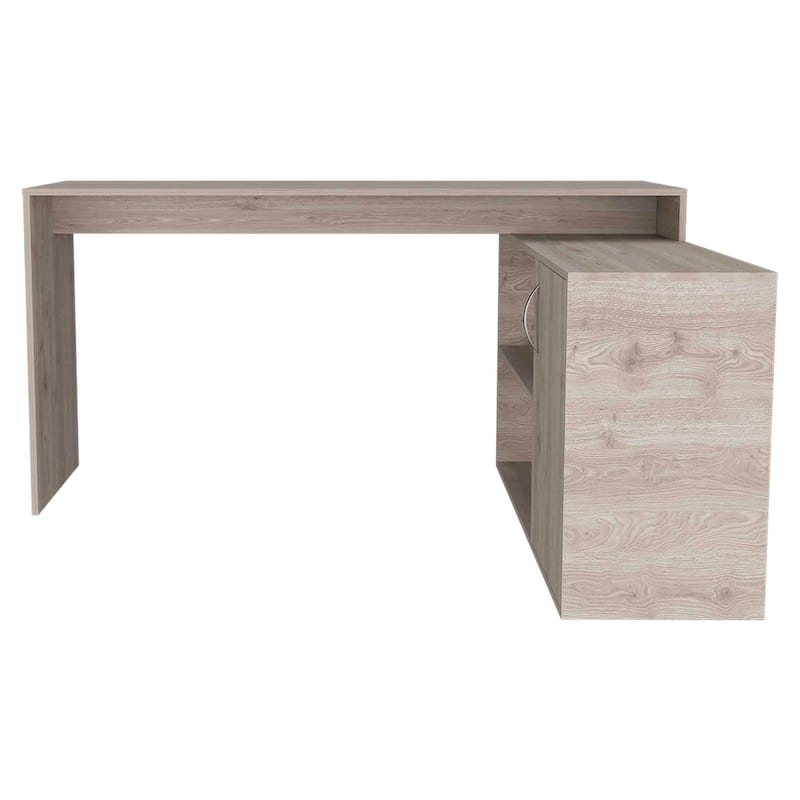 Modern L-Shaped Computer Desk with Open & Closed Storage Computer Table for Living Room Bedroom