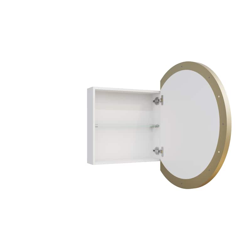 One Door Steel Frame Round Shape Medicine Cabinet