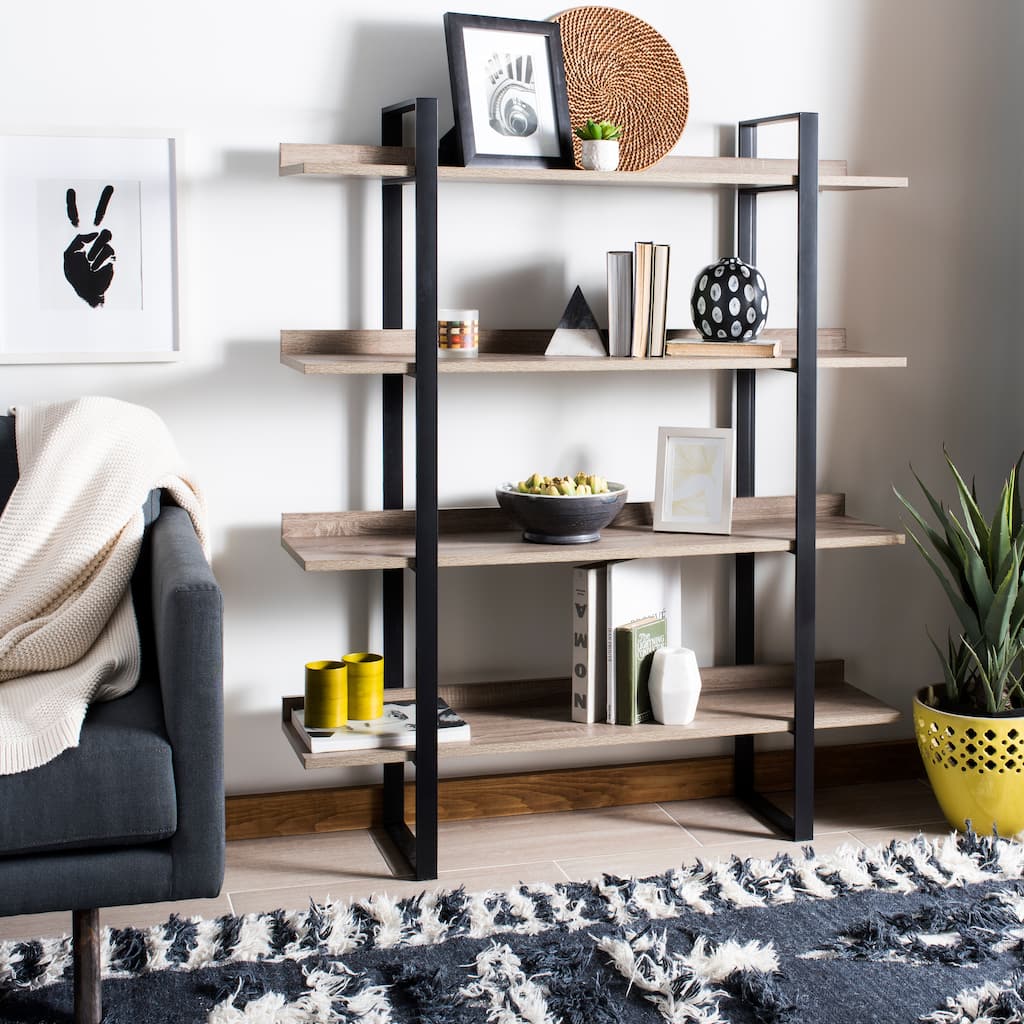SAFAVIEH Perihan Light Brown/ Black Etagere - 47.3' x 12.6' x 55' - 47Wx13Dx55H