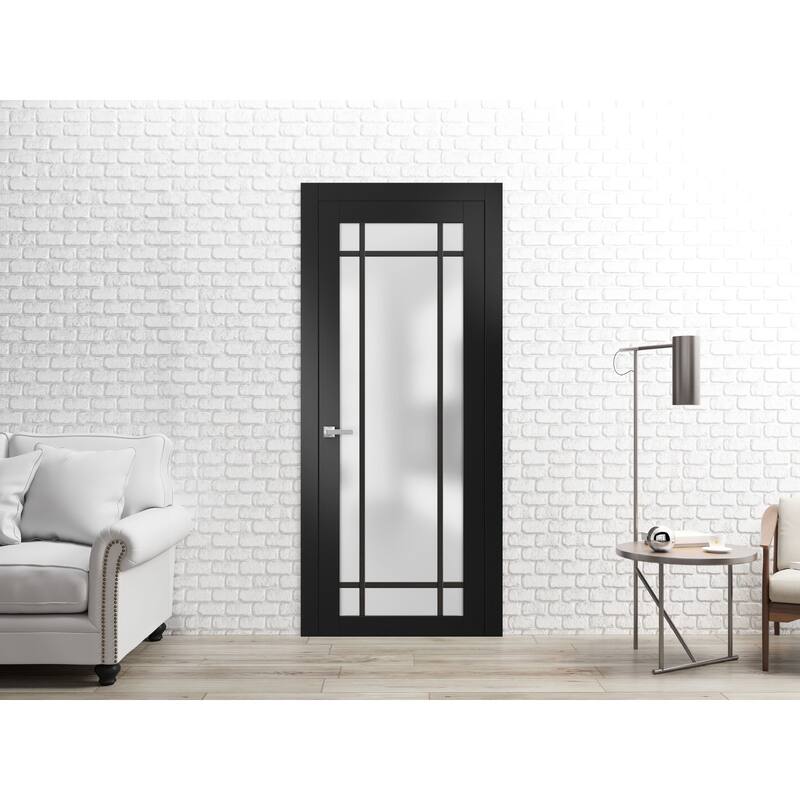 Slab Barn Door Panel 18 x 80 Planum 2112 Matte Black Sturdy Finished