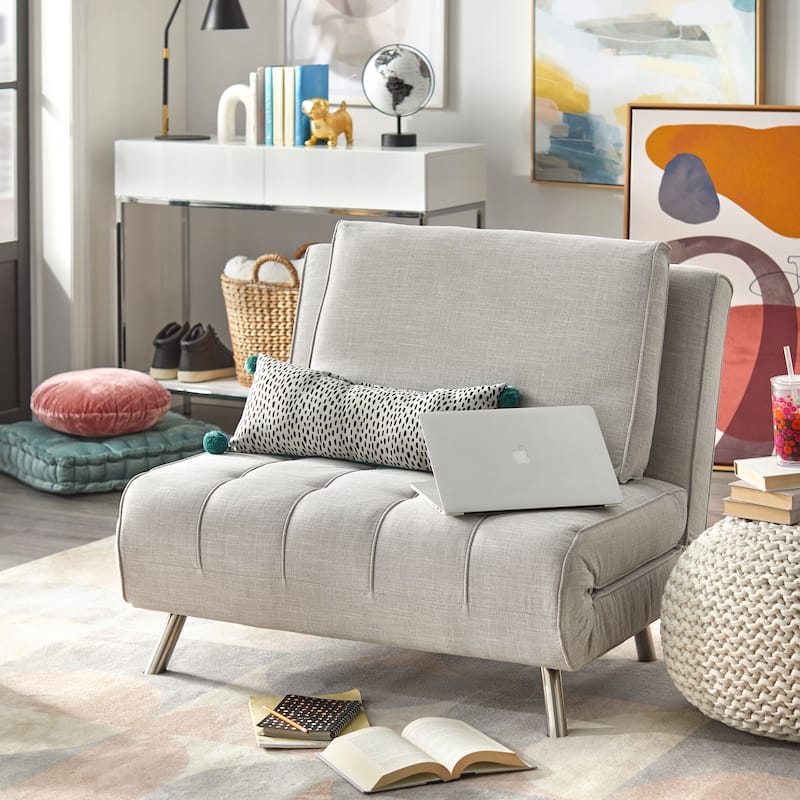 Simple Living Victor Futon Chair - Grey/White