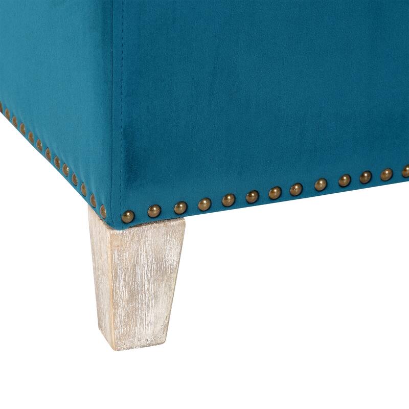 29.5" Wide Velvet Tufted Square Ottoman With Storage