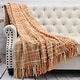 preview thumbnail 12 of 18, Multicolor Chenille Throw Blanket 50" x 60" - Burnt Orange