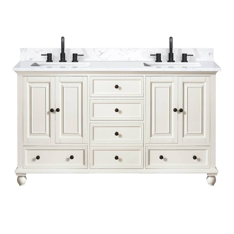 Avanity THOMPSON-VS61-E Thompson 60" Free Standing Double Basin Vanity - French White