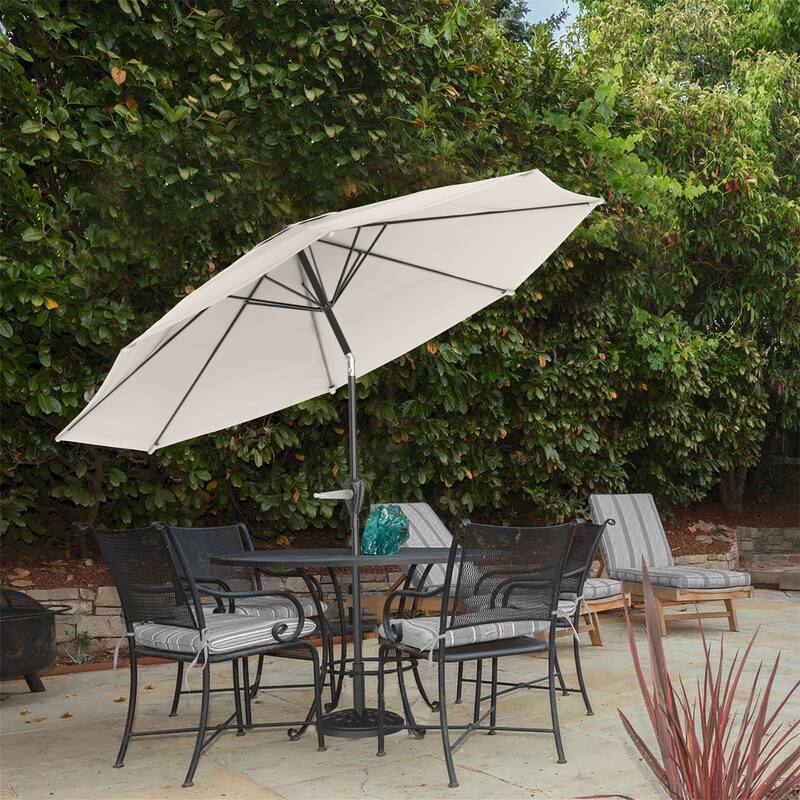 Pure Garden 10-foot Tan Aluminum Patio Umbrella with Auto Tilt
