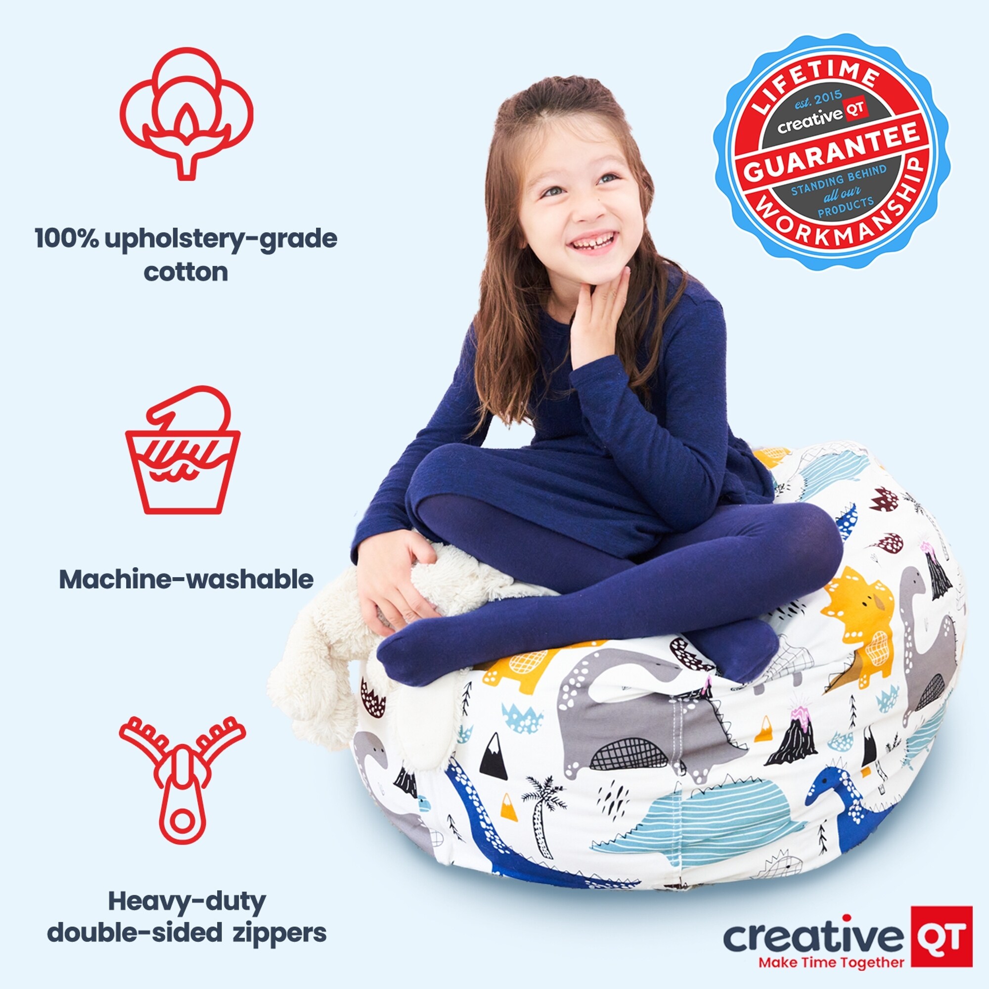 Creative QT Stuff 'n Sit XL 38'' Bean Bag Storage for Stuffed Toys