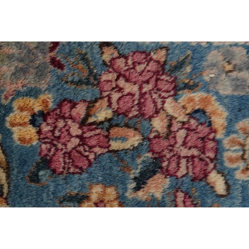 Hand Knotted Oriental 100% Wool Carpet Traditional Floral Beige & Ivories Kerman Area Rug - 17' 9'' X 10' 8''