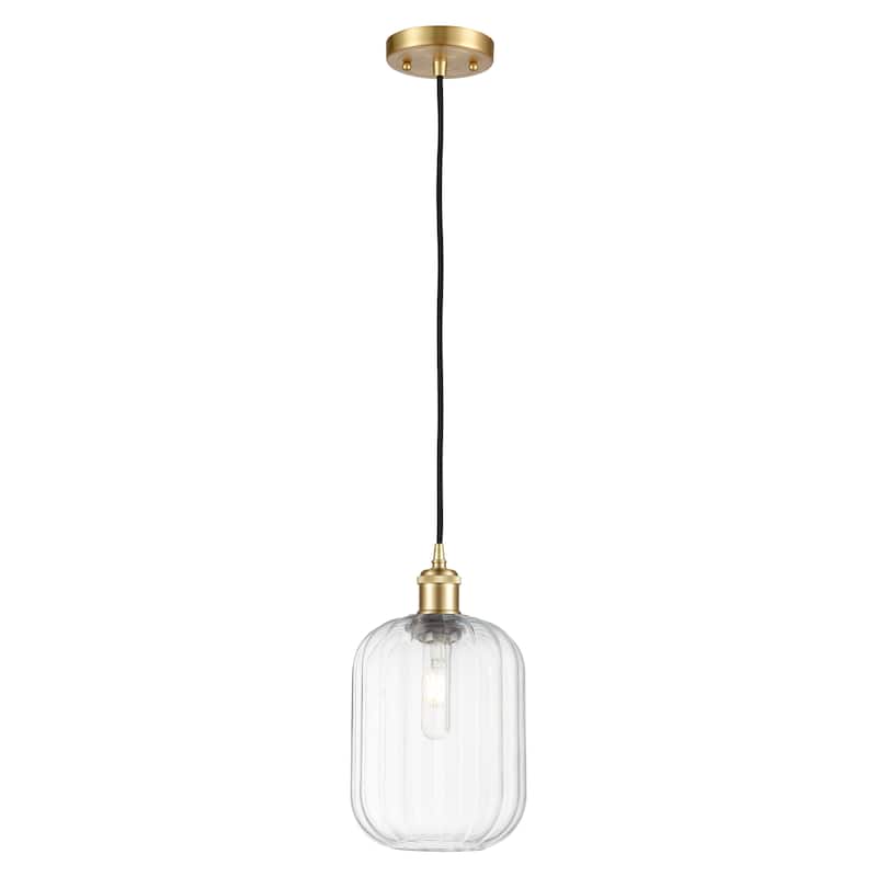 Innovations Lighting Endless Possibilities Ballston - Preston - 1 Light 7" Jar Shade Cord Hung Mini Pendant - Clear/Satin Gold